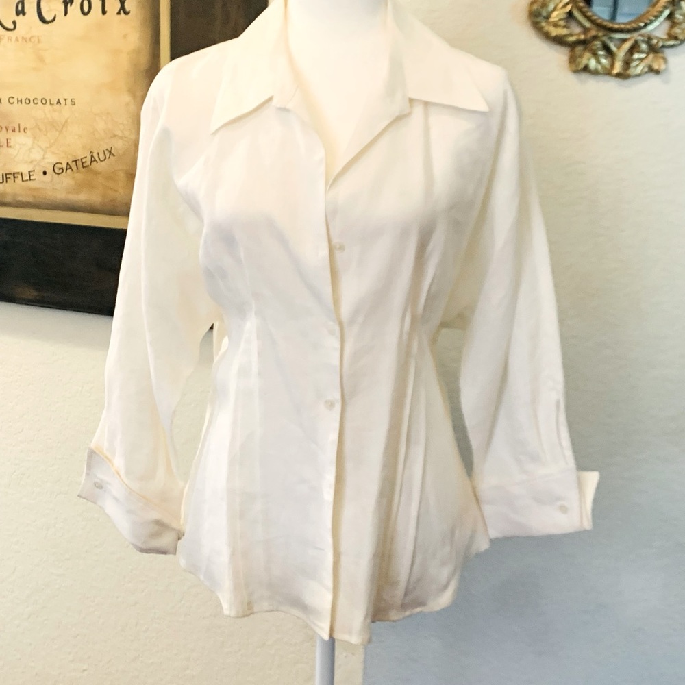 Ann Klein Linen Blouse NWOT